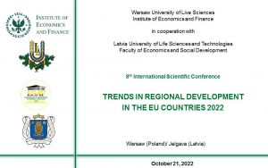 8th International Scientific Conference Trends in Regional Development in the EU Countries 2022