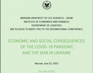 Invitation to the 3rd International Conference "Economic and social consequences of the COVID-19 pandemic and the war in Ukraine"